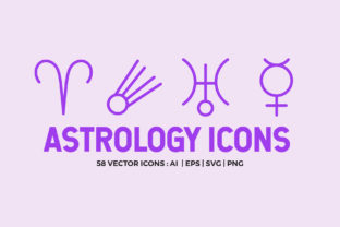 Astrology Symbols Line Icon Pack: Graphics & Icons for Crafters