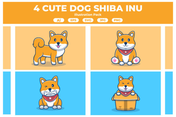 Cute Dog Shiba Inu Collection: Graphics & Illustrations