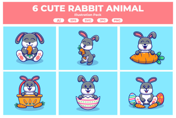 Cute Rabbit Animal Collection: Graphics & Illustrations Review