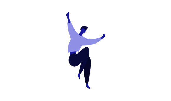Flat Illustration a Happy Man is Jumping: Graphics Review