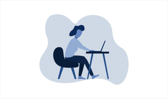 Flat Illustration Girl Learning at Home Review