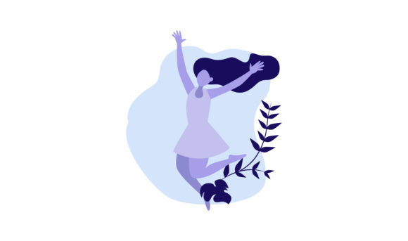Flat Illustration Happy Woman: Graphics & Illustrations Review