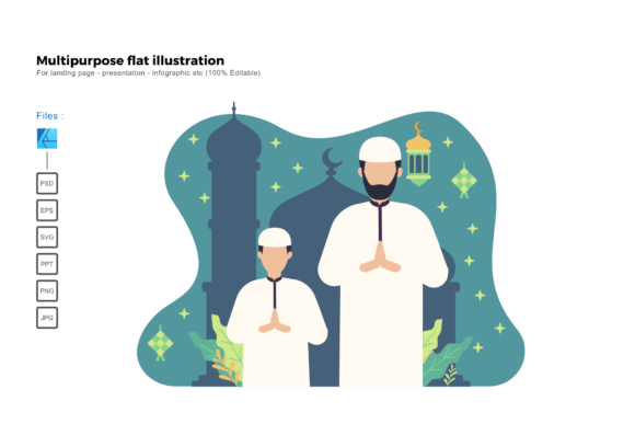 Flat Illustration Ied Mubarak: Graphics & Illustrations Review