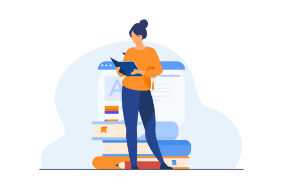 Flat Illustration People Are Studying-1 Graphics Review