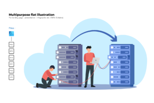 Flat Illustration Server Migration Graphics & Print Templates