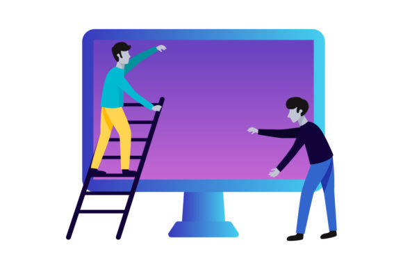 Flat Illustration Work from Home-06 Graphics Review