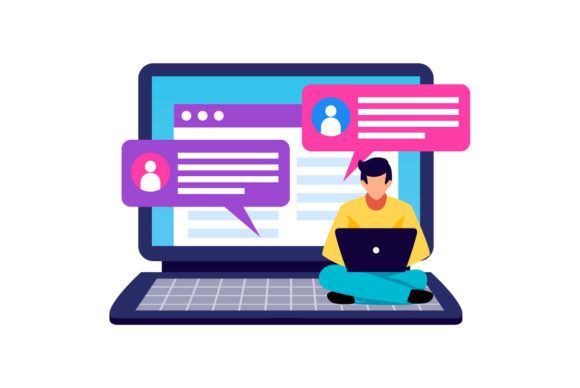 Flat Illustration Work from Home Graphics Review