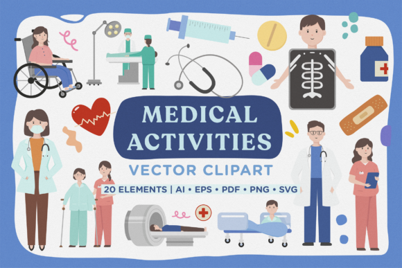 Medical Activity Vector Clipart Pack: Graphics & Illustrations