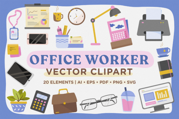 Office Worker Vector Pack: Playful Graphics & Illustrations