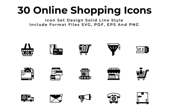 Online Shopping Icon Set SolLine Style Graphics Review