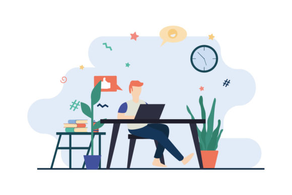 Study and Work from Home-01 Graphics & Illustrations